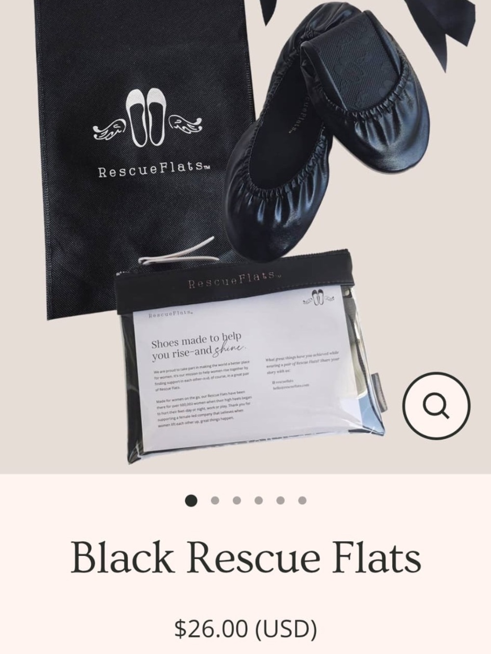 Black Foldable Ballet Flats